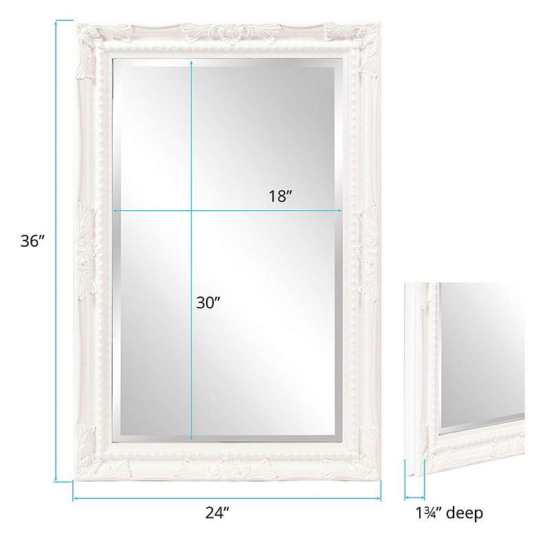 Image 5 Howard Elliott Queen Ann Glossy White 24" x 36" Wall Mirror more views