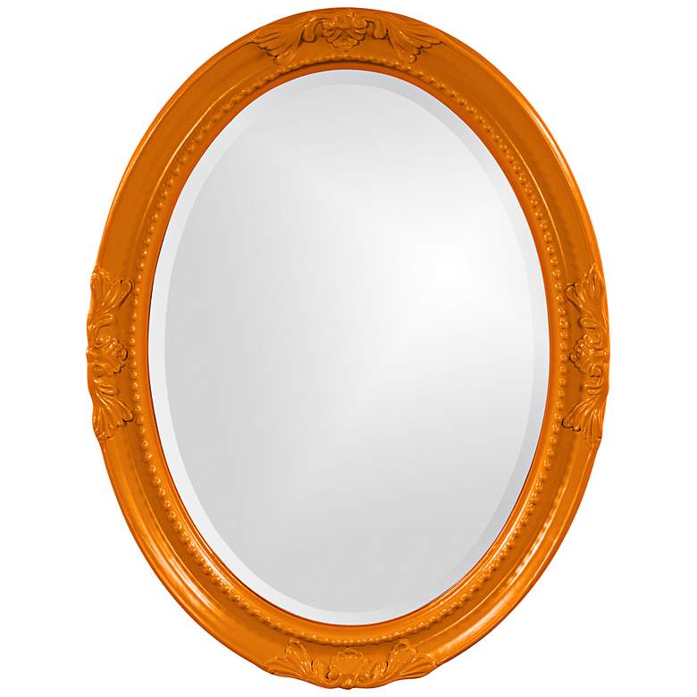 Image 1 Howard Elliott Queen Ann Orange 25x33 Oval Wall Mirror