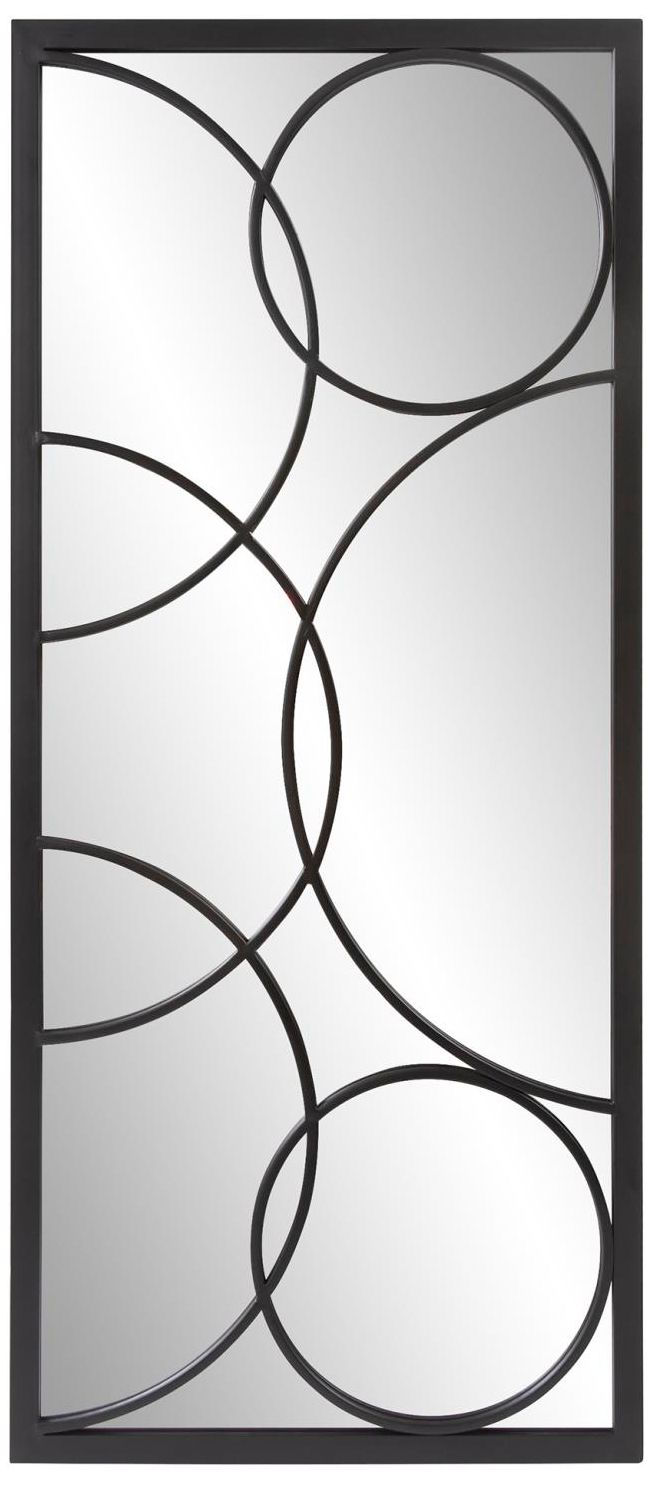 Image 2 Howard Elliott Rectangular 21"x47" Oberon Mirror with Circular Ov more views