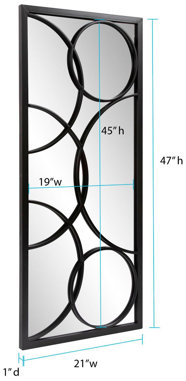 Howard Elliott Rectangular 21"x47" Oberon Mirror with Circular Ov