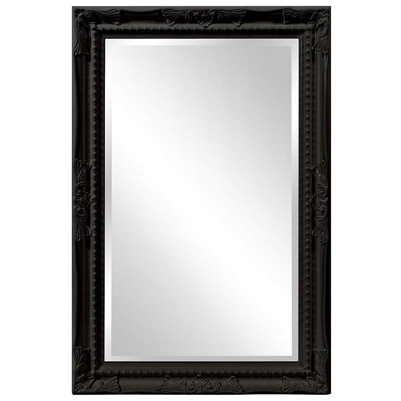 Image 1 Howard Elliott Rectangular Glossy Black 24"x36" Beveled Queen Ann