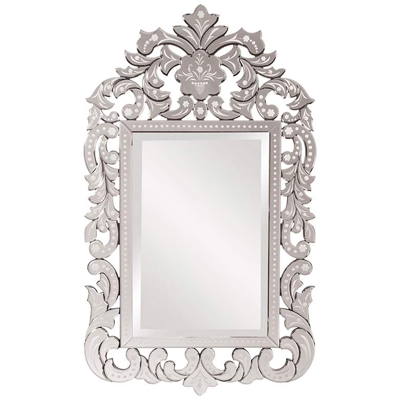 Image 1 Howard Elliott Regina 34" x 56" Venetian Etched Wall Mirror