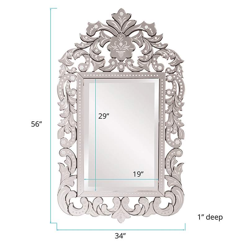 Image 6 Howard Elliott Regina 34" x 56" Venetian Etched Wall Mirror more views
