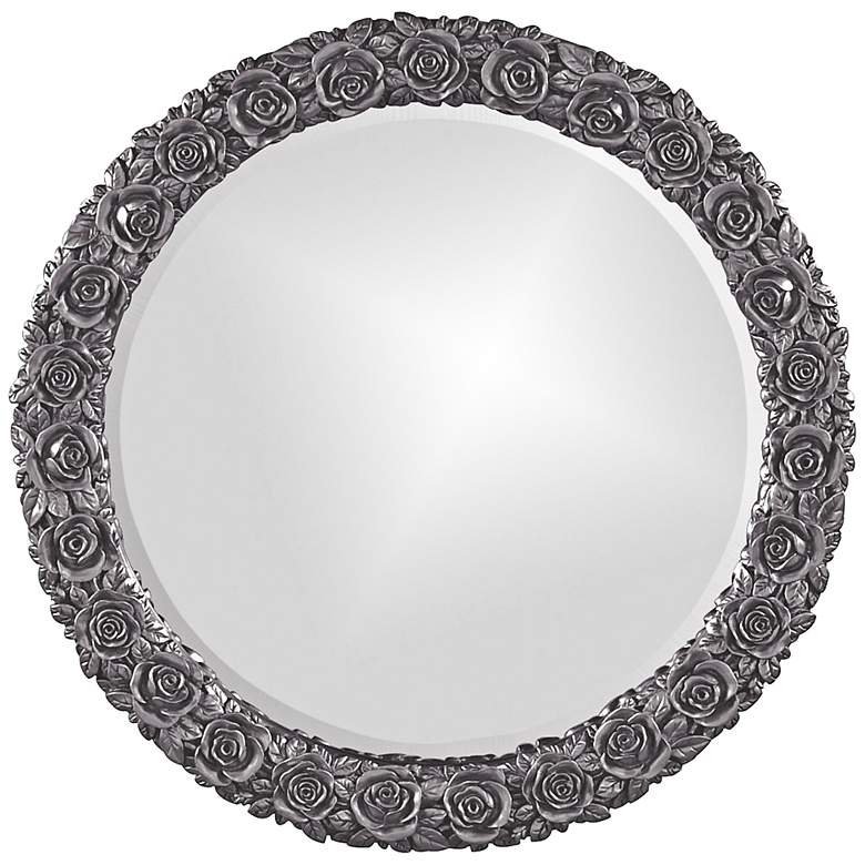 Image 1 Howard Elliott Rosalie 24" Round Charcoal Gray Wall Mirror