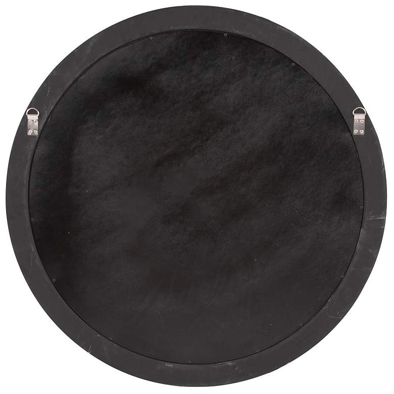 Image 6 Howard Elliott Round 36" Matte Black Wood Framed Beveled George Mirror more views