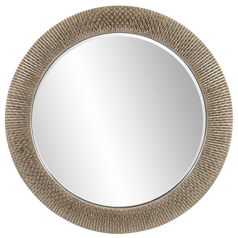 Image 1 Howard Elliott Round 54" Bergman Mirror with Rib Textured Frame