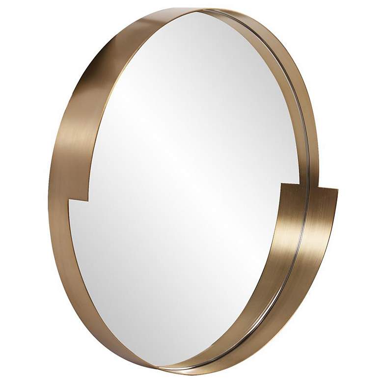 Image 1 Howard Elliott Round Brass 20" Stainless Steel Framed Intrepid Wall Mi