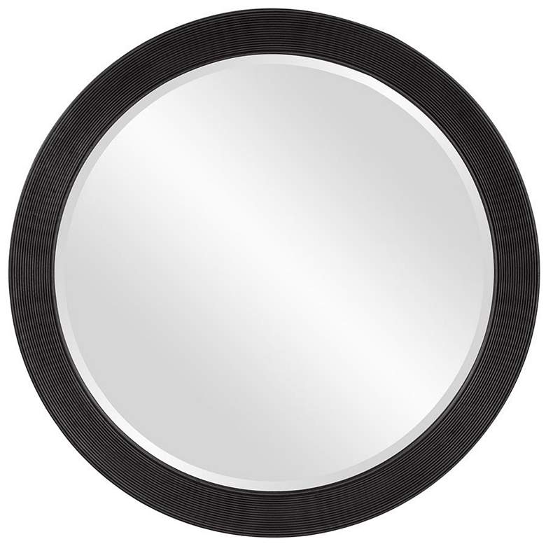 Image 1 Howard Elliott Round Glossy Black 36" Beveled Virginia Mirror