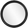 Howard Elliott Round Glossy Black 36" Wood Framed Beveled George Mirro
