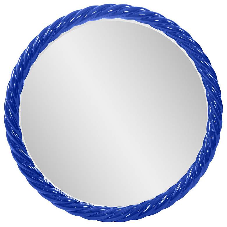 Image 1 Howard Elliott Round Glossy Blue 30" Gita Braided Round Mirror