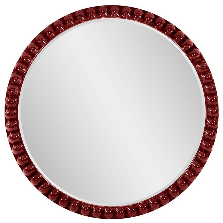 Image 1 Howard Elliott Round Glossy Burgundy 30" Beaded Frame Vasha Varsha Mir