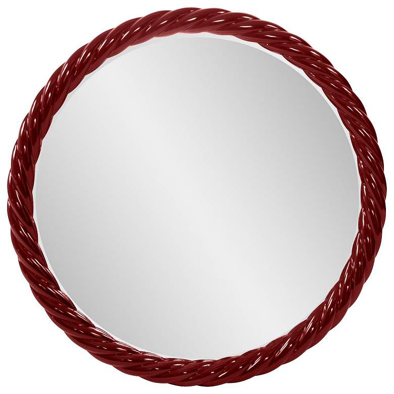 Image 1 Howard Elliott Round Glossy Burgundy 30" Gita Braided Round Mirror