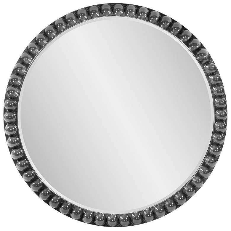 Image 1 Howard Elliott Round Glossy Charcoal 30" Beaded Frame Vasha Varsha Mir