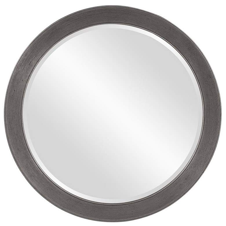 Image 1 Howard Elliott Round Glossy Charcoal 36" Beveled Virginia Mirror