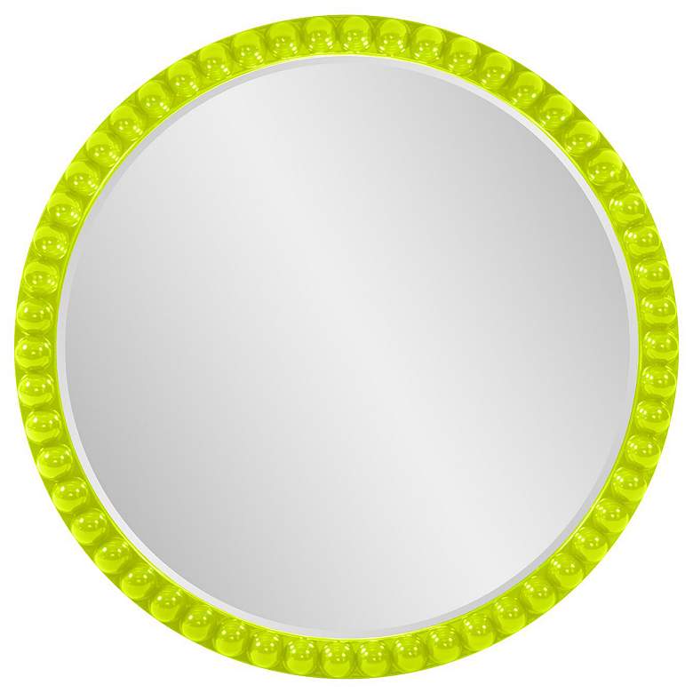 Image 1 Howard Elliott Round Glossy Green 30" Beaded Frame Vasha Varsha Mirror