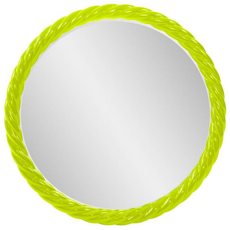 Image 1 Howard Elliott Round Glossy Green 30" Gita Braided Round Mirror