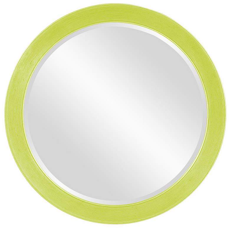 Image 1 Howard Elliott Round Glossy Green 36" Beveled Virginia Mirror