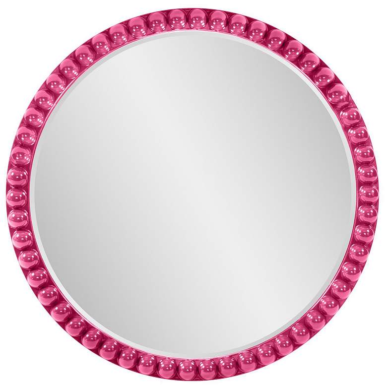 Image 1 Howard Elliott Round Glossy Hot Pink 30" Beaded Frame Vasha Varsha Mir