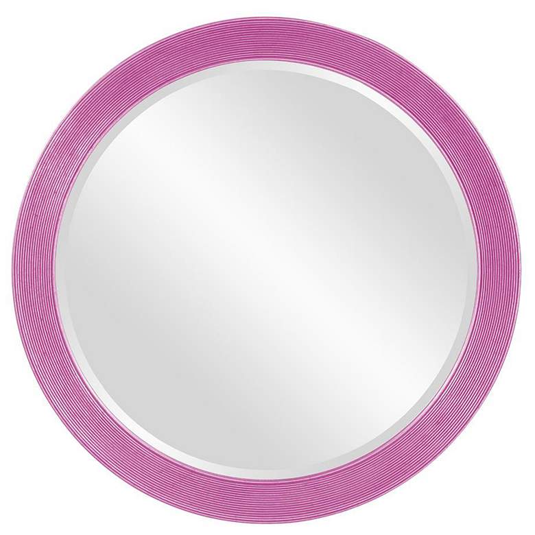 Image 1 Howard Elliott Round Glossy Hot Pink 36" Beveled Virginia Mirror