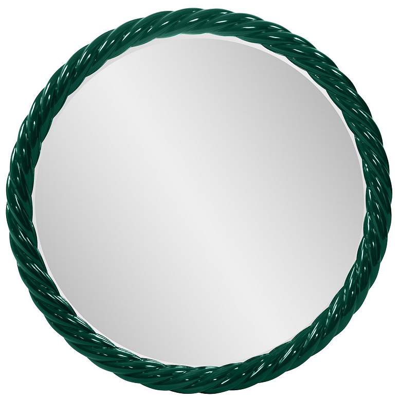 Image 1 Howard Elliott Round Glossy Hunter Green 30" Gita Braided Round Mirror