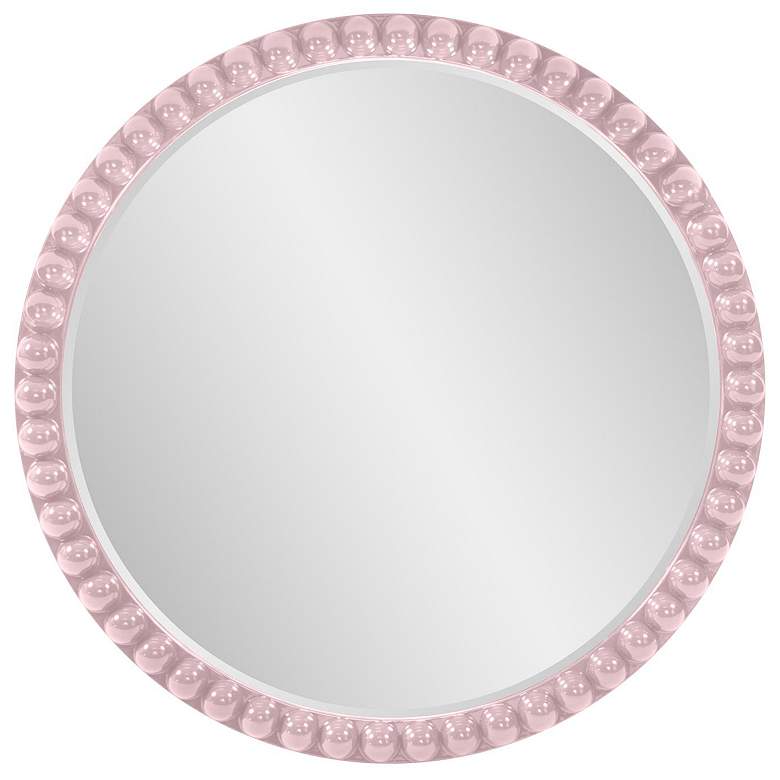Image 1 Howard Elliott Round Glossy Lilac 30" Beaded Frame Vasha Varsha Mirror