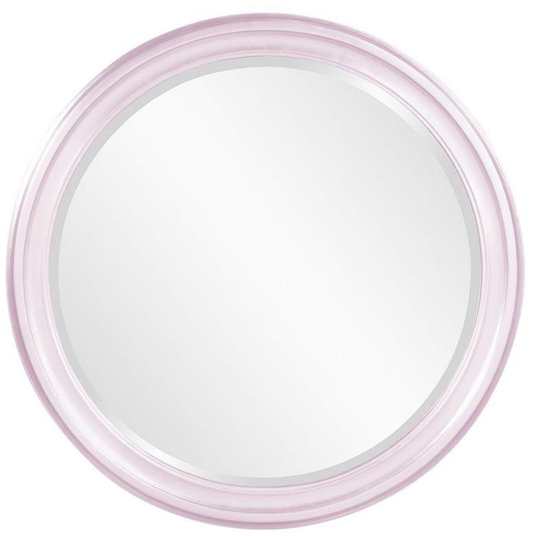 Image 1 Howard Elliott Round Glossy Lilac 36" Wood Framed Beveled George Mirro