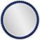 Howard Elliott Round Glossy Navy 30" Beaded Frame Vasha Varsha Mirror
