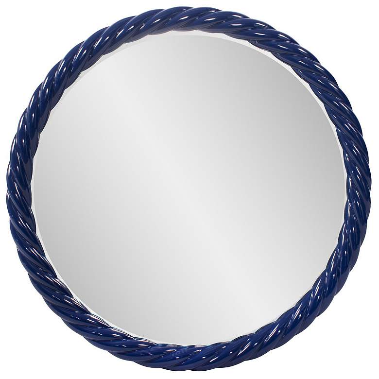 Image 1 Howard Elliott Round Glossy Navy 30" Gita Braided Round Mirror