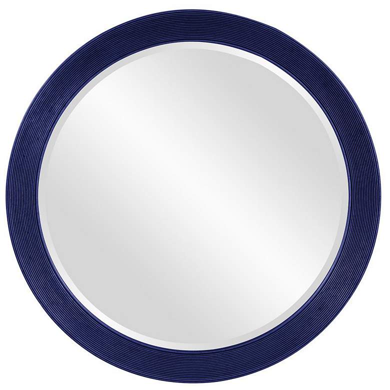 Image 1 Howard Elliott Round Glossy Navy 36" Beveled Virginia Mirror