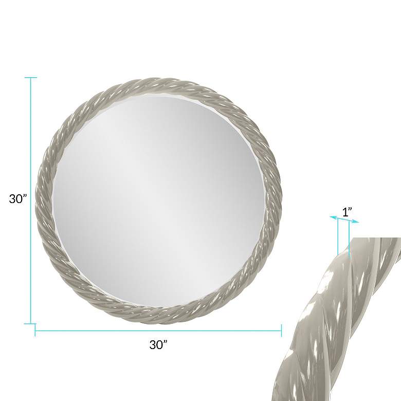 Image 7 Howard Elliott Round Glossy Nickel 30" Gita Braided Round Mirror more views