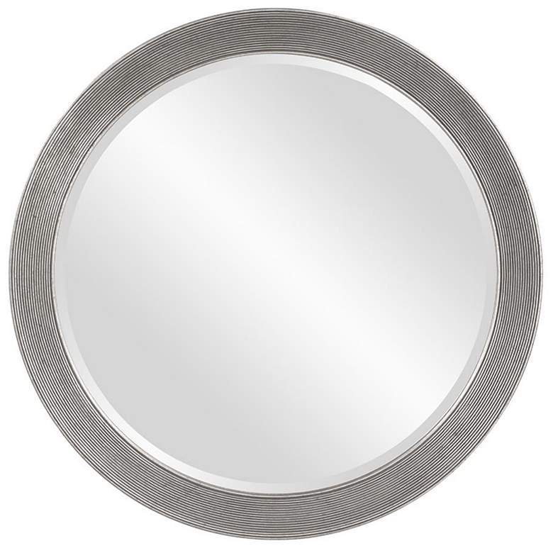 Image 1 Howard Elliott Round Glossy Nickel 36" Beveled Virginia Mirror