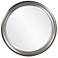 Howard Elliott Round Glossy Nickel 36" Wood Framed Beveled George Mirr
