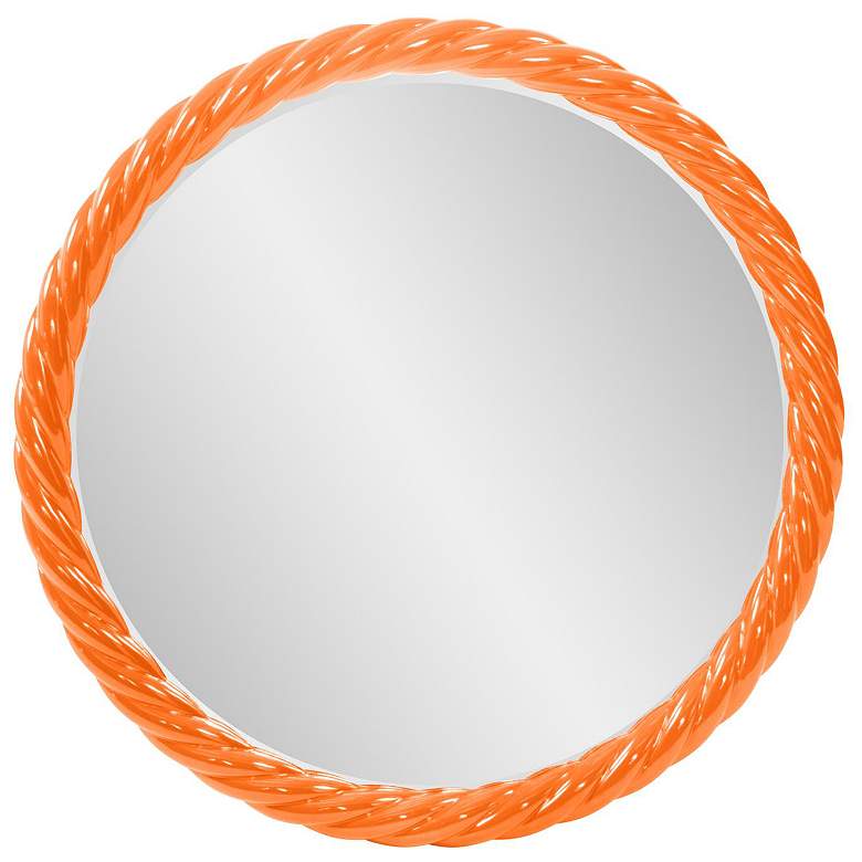 Image 1 Howard Elliott Round Glossy Orange 30" Gita Braided Round Mirror