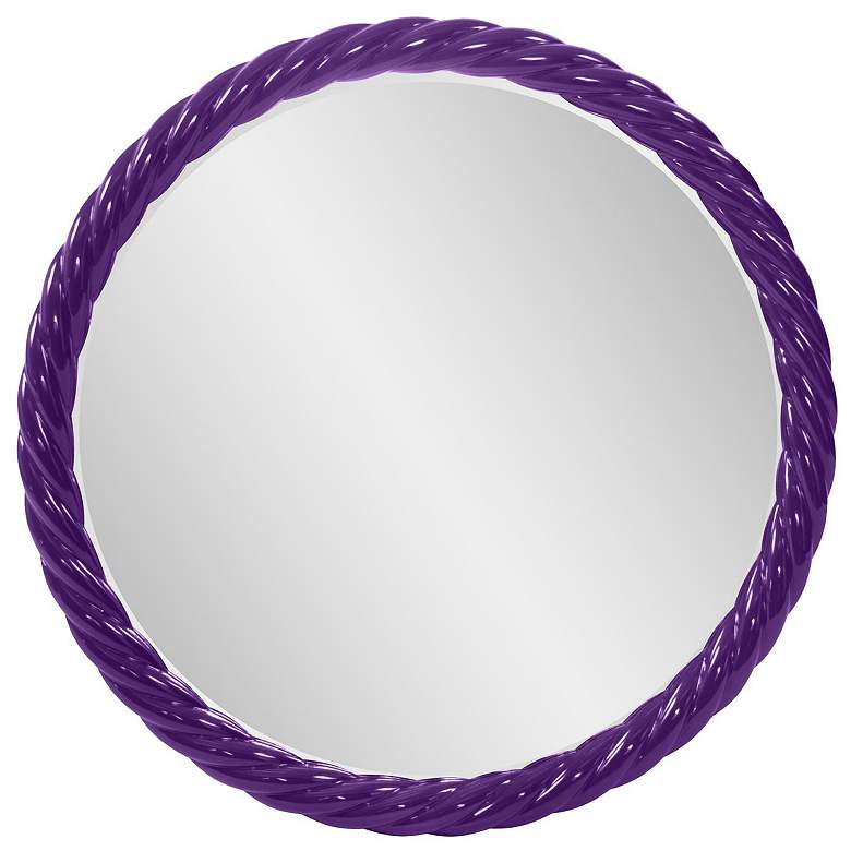 Image 1 Howard Elliott Round Glossy Purple 30" Gita Braided Round Mirror