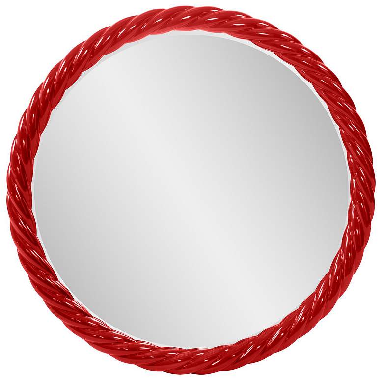 Image 1 Howard Elliott Round Glossy Red 30" Gita Braided Round Mirror