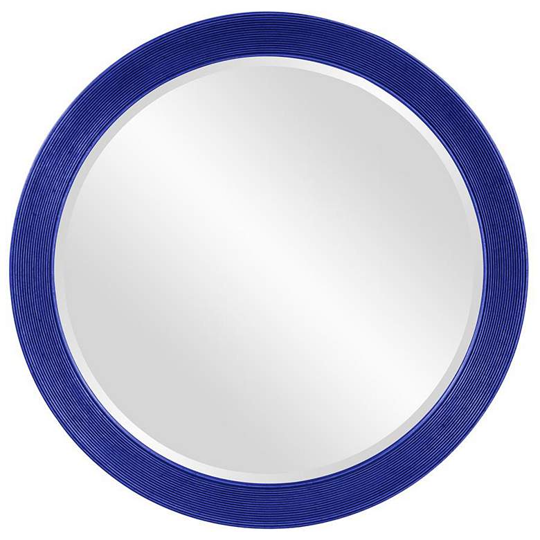 Image 1 Howard Elliott Round Glossy Royal Blue 36" Beveled Virginia Mirror