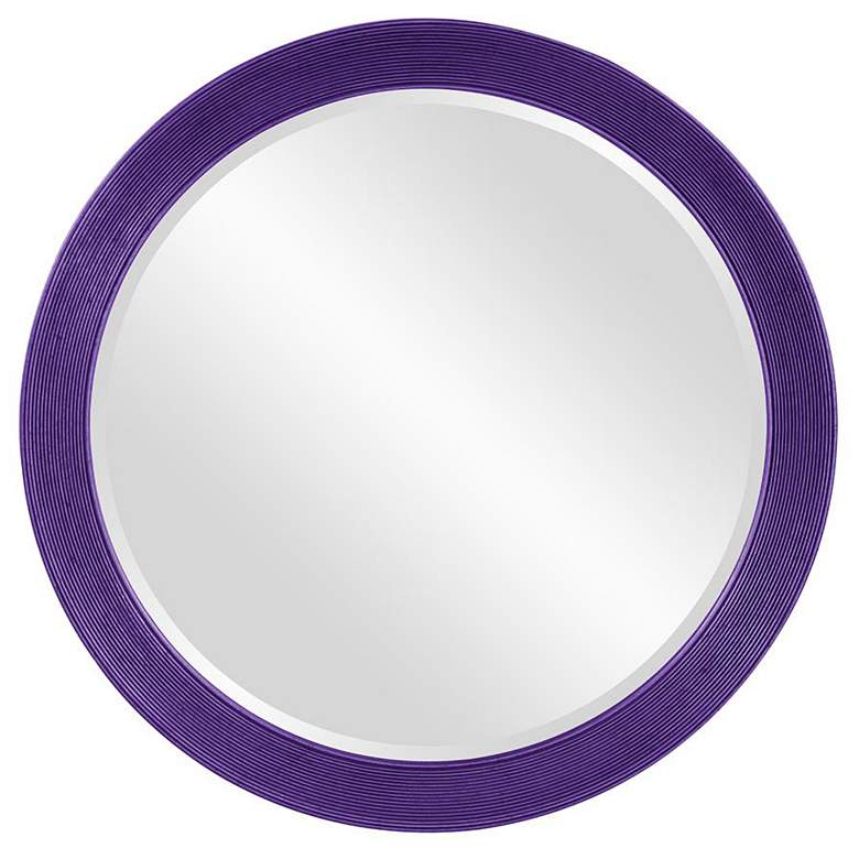 Image 1 Howard Elliott Round Glossy Royal Purple 36" Beveled Virginia Mirror