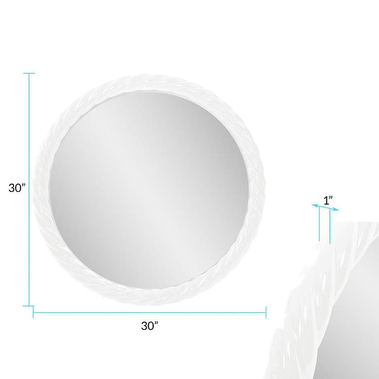 Image 7 Howard Elliott Round Glossy White 30" Gita Braided Round Mirror more views