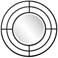 Howard Elliott Round Matte Black Bullseye Mirror with Geometric Iron Frame