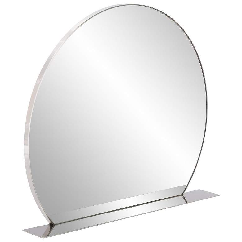 Image 1 Howard Elliott Round Silver 30"x25.5" Marion Wall Mirror with She