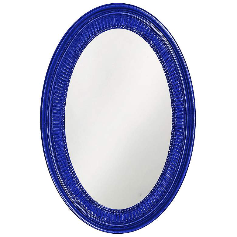 Image 1 Howard Elliott Royal Blue Oval 21"x31" Rib Texture Framed Ethan M