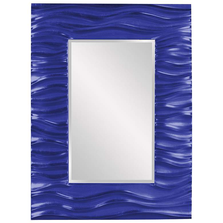 Image 1 Howard Elliott Royal Blue Rectangular 31"x39" Wave Framed Zenith