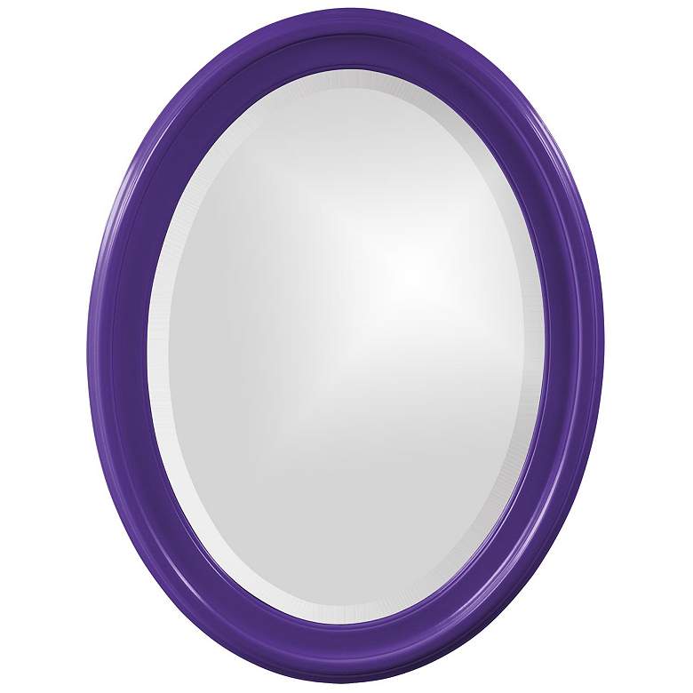 Image 1 Howard Elliott Royal Purple Oval Wood Framed 25"x33" George Mirro