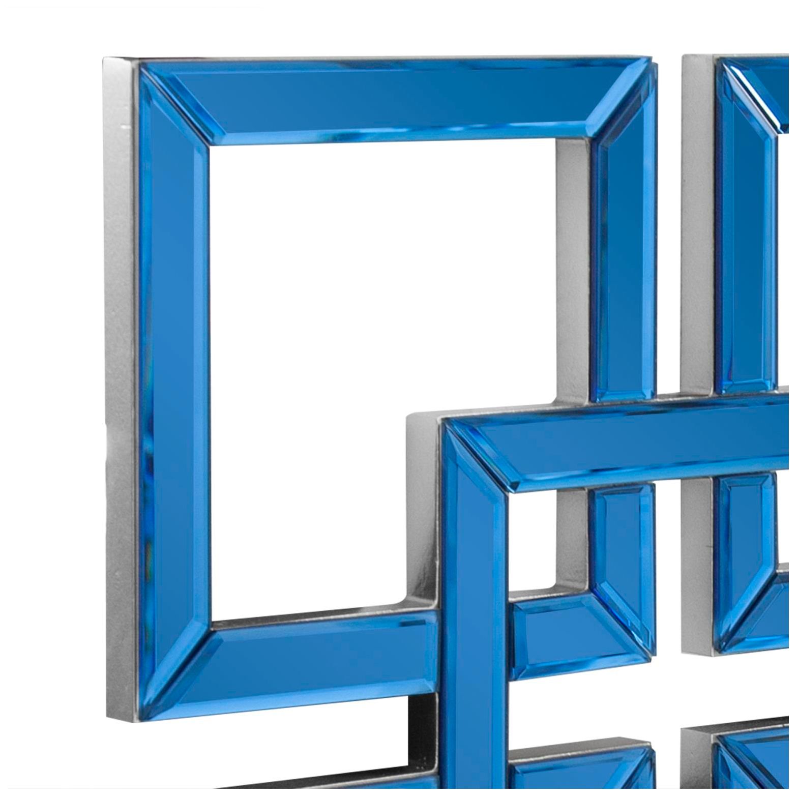 Image 6 Howard Elliott Sapphire Blue Square 16"x16" Landia Wall Mirror more views