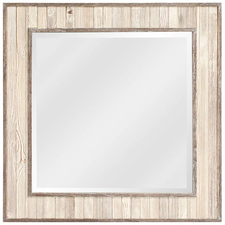 Image 1 Howard Elliott Sawyer Wood Plank 31 1/2" Square Wall Mirror