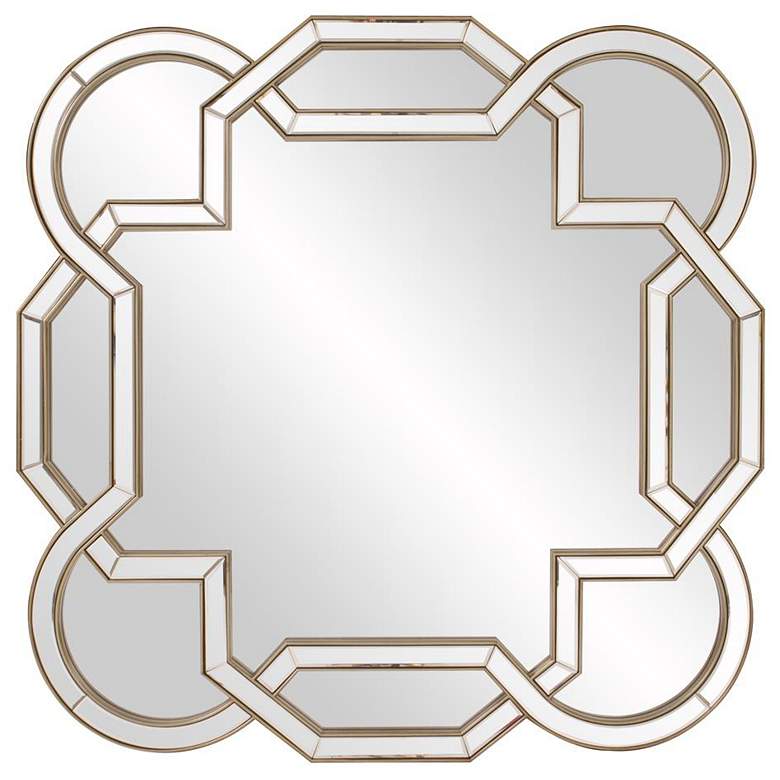 Image 1 Howard Elliott Scalloped Octagonal 48" Champagne Silver Aleena Wall Mi