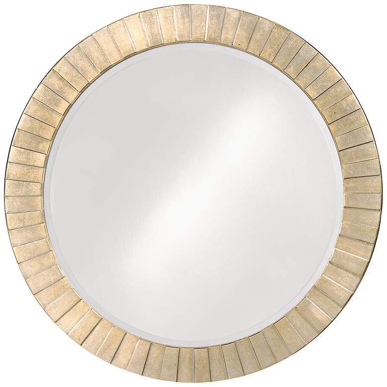 Image 1 Howard Elliott Serenity Silver Leaf 34 inch Round Wall Mirror