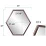 6_Howard Elliott Sheldrake 30" Modern Graphite Hexagonal Wall Mirror more views