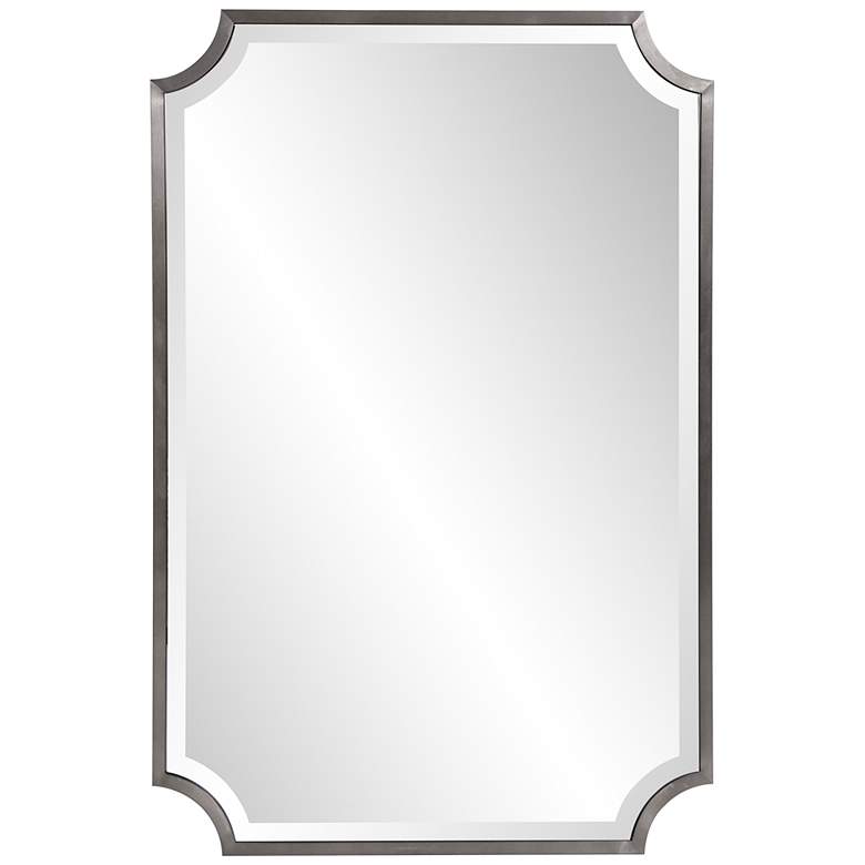 Image 1 Howard Elliott Shield 36" x 24" Titanium Silver Wall Mirror
