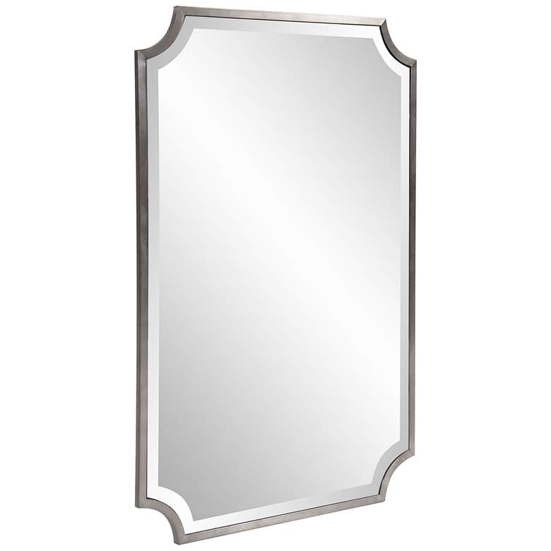 Image 3 Howard Elliott Shield 36" x 24" Titanium Silver Wall Mirror more views